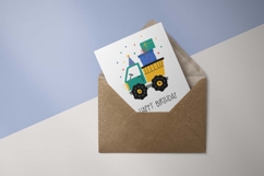 Car Dump Truck | Happy Birthday Card | EPS SVG PNG JPG AI Product Image 3