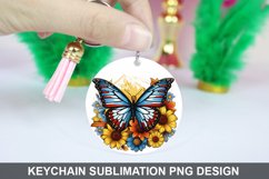 Butterfly And Sunflowers - Keychain Sublimation Design Product Image 1