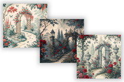 French Country Toile Bundle Paper, Seamless Digital Paper Product Image 3