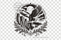 Majestic Eagle Over Canyon Silhouette SVG Product Image 3