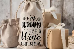 I'm dreaming of a wine christmas SVG, Wine Bag SVG Product Image 3