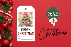 Abstract Christmas Tree Gift Tags, Pink Christmas Tags Product Image 3