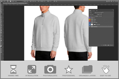 Mens Quarter-zip Pullover Mockup Product Image 2