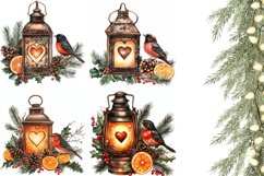 Christmas Lantern Pillowcase, Christmas Bird Pillow Case PNG Product Image 3
