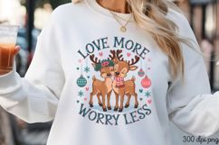 Love more, worry less. PNG, Motivational Sublimation Product Image 3
