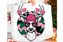 Buck Heart Love Camo Deer Valentine PNG Product Image 1