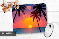 Sunset Heart Clouds Mouse Pad PNG Design Product Image 1