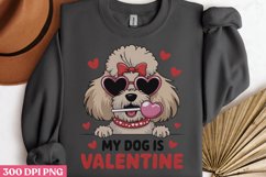 Dog Is My Valentine PNG, Coquette Valentines Day Sublimati Product Image 3