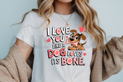 Cute Dog Bone Love Text Design Graphic Vector Illustration Product Image 3