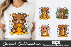 Adorable Bear Clipart PNG Product Image 1