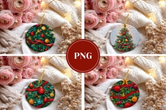 Art Christmas Tree Round Ornament, Christmas Gift Tags Product Image 3