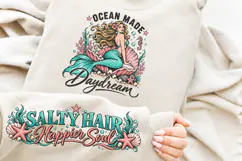Ocean Made Mermaid Front Sleeve PNG, Mermaid Shirt Sleeve De Product Image 3