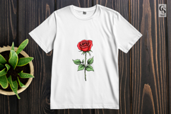 Single Red Rose Botanical Clipart Sublimation PNG Product Image 2