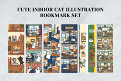 Cute Indoor Cat Illustration Bookmark Set,Cozy Kitty Art Product Image 3