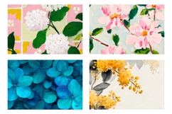 Cartoon Flowers Cosmetic Bag, Floral Cosmetic Bag Print Product Image 3