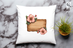 Rustic Floral Wooden Sign Frame Clipart Sublimation PNG Product Image 3