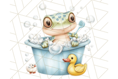 Safari Animal Babies in Bubble Baths, Cute Jungle Animal PNG Product Image 3