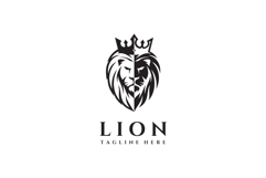 King Lion Head Logo Design Vector Illustration Product Image 3