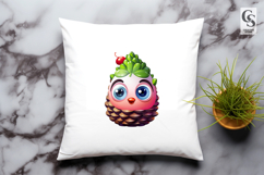 Cute Pinecone Berry Cartoon Clipart Sublimation PNG Product Image 3