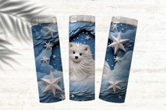 White Dog Skinny Tumbler Wrap Sublimation PNG Product Image 3