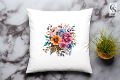 Watercolor Floral Bouquet Rose Frame Botanical Clipart Product Image 3