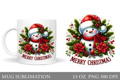 Cute Snowman Mug Design. Christmas Mug Sublimation Product Image 1