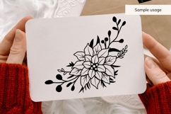 Hand Drawn Poinsettia Corner SVG Product Image 3