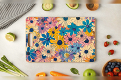 Funky Pastel Flowers Cutting Boards sublimation Design Product Image 3