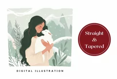 Christmas Girl Tumbler Wrap, Christmas Sheep Tumbler PNG Product Image 3