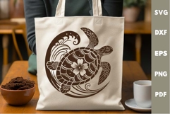 Turtle Design, Underwater World, Cutting board, Laser SVG Product Image 3