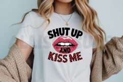 Shut Up And Kiss Me Lips With Checkered Pattern Typography Product Image 3