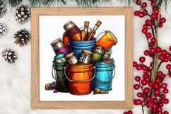 Funny Christmas Boy At Home Clipart Sublimation Product Image 3