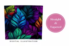 Neon Tropical Tumbler Sublimation Design, Floral Tumbler Product Image 3