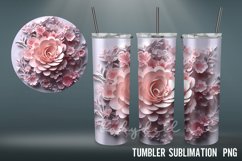 Rose 3D Tumbler Sublimation Design PNG I Papercut 3D Tumble Product Image 3