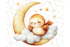 Sleeping Baby Animals PNG, Moon and Stars Nursery Clipart Product Image 3