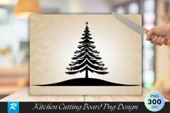 Minimalist Christmas Tree Acacia Cutting Board PNG Design Product Image 1
