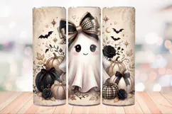 Coquette Ghost 20 OZ Skinny Tumbler Wrap Sublimation Png. Product Image 3
