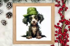 Green Christmas Dog Clipart Sublimation, Christmas Dog PNG Product Image 3