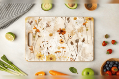 Boho Dried Flowers Cutting Boards sublimation Design Product Image 3