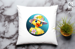 Cute Duckling With Flower Hats clipart sublimation png Product Image 3