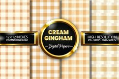 Cream Gingham Digital Papers - 04 Variations Product Image 1