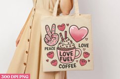 Peace love coffee PNG, Coffee Valentines day Sublimation Product Image 3