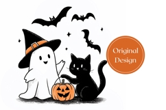 Doodle Halloween Ghost Tumbler, Halloween Tumbler Design Product Image 3