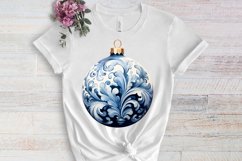 Blue Christmas Watercolor Clipart Sublimation Product Image 3