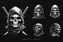 10 Bundle Dark Art Skull Ninja Mask Assassin Face Japanese Product Image 5