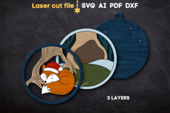 Christmas Ornament Fox SVG laser cut file for Glowforge Product Image 3