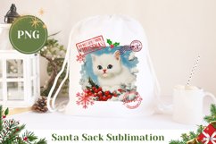 Santa Sack Sublimation Design, Winter Animals Santa Sack PNG Product Image 1