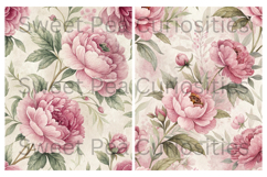 Shabby Chic, Pink, Paper, Floral, Papers, Junk Journal Product Image 3