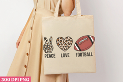 Peace Love Football PNG, America Football Sublimation PNG Product Image 1