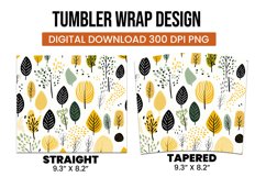 Abstract Shapes And Leaves Tumbler Wrap Sublimation Product Image 2